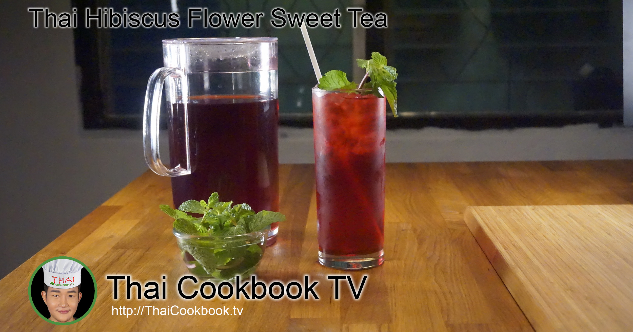 Authentic Thai Recipe for Hibiscus Flower Infusion Iced Tea