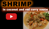 Photo of Shrimp in Coconut and Red Curry Sauce