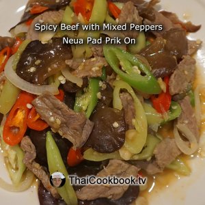 Authentic Thai recipe for Spicy Stir-fried Beef with Mixed Peppers