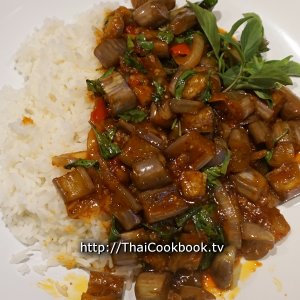 Authentic Thai recipe for Spicy Stir-fried Eggplant