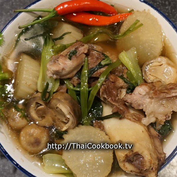 Pork Bone Soup with Daikon and Cabbage Recipe