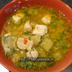 Authentic Thai recipe for Herbal Chicken Soup with Bitter Melon