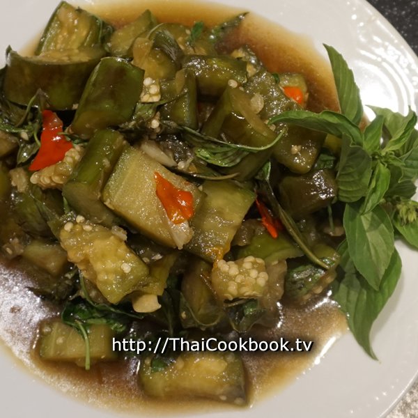 Vegetarian Stir-fried Eggplant with Sweet Basil Recipe